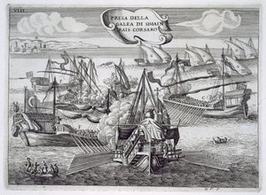 Capture de la galéasse de Simeon Rais, corsaire, illustration de 